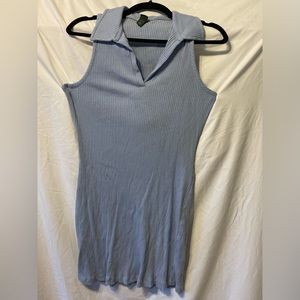 🔥Target | Ribbed Bodycon Mini Dress w/ Collar | Baby Blue
